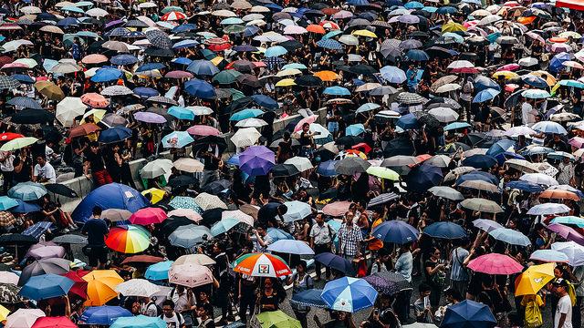 Pro-Democracy protesters filled the streets in Hong Kong in peaceful protest of Beijings power grab. 
