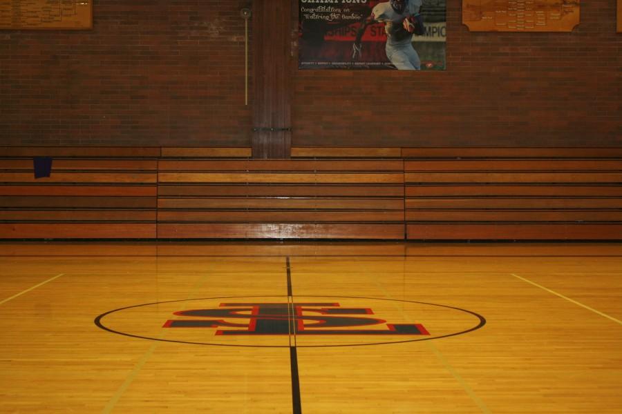A snapshot of the bleachers before their remodel 