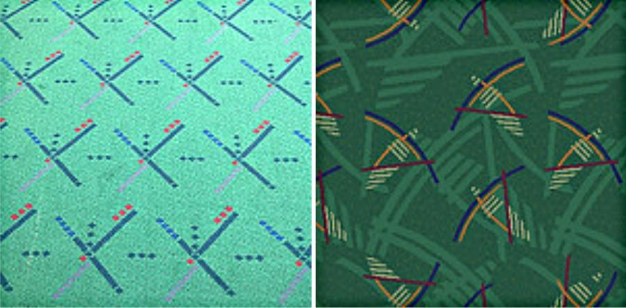 The old PDX carpet being compared with the new carpet