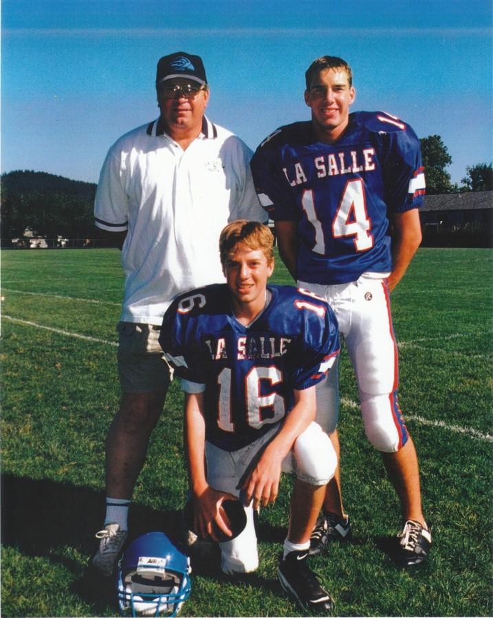 Coach Hazel and Mr. Adam Hazel pose with their father