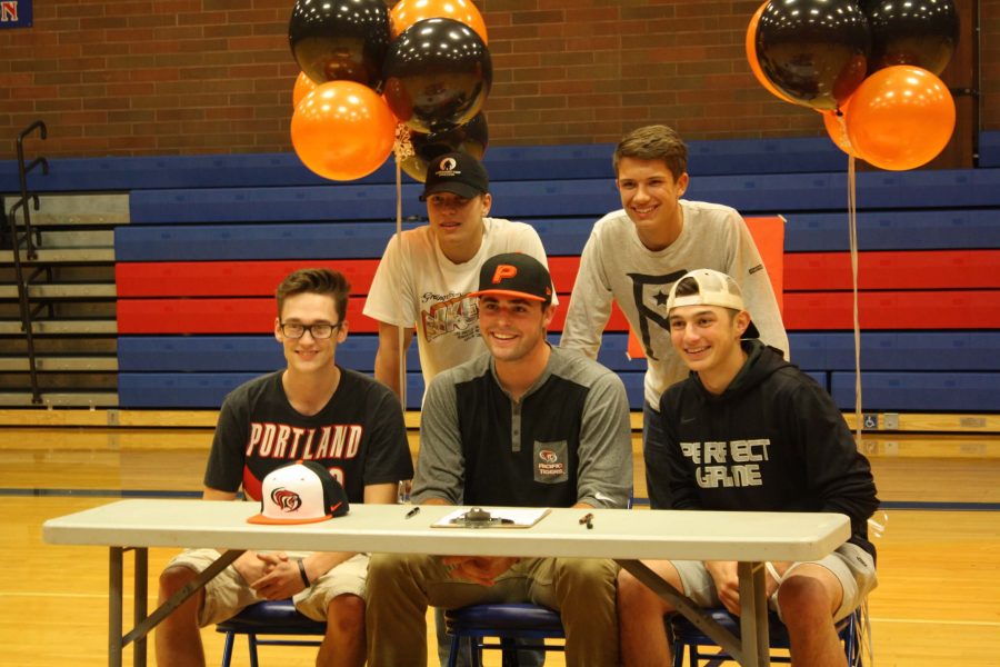 Ole Arnston, center, has committed to playing Division-1 baseball at The University of the Pacific.