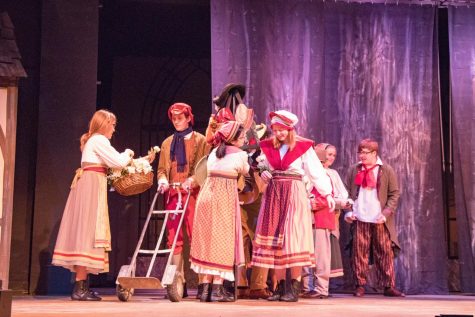 The cast of this years spring musical, Beauty and the Beast, rehearses on Wednesday, April 17. 