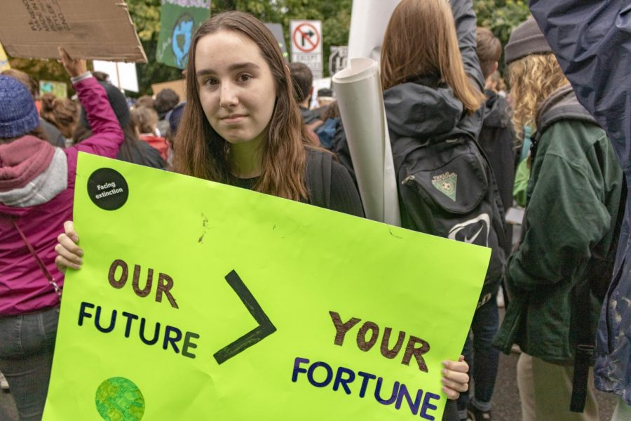 Junior Isa Sale, along with several other La Salle students, participated in the climate strike on Sept. 20, 2019.