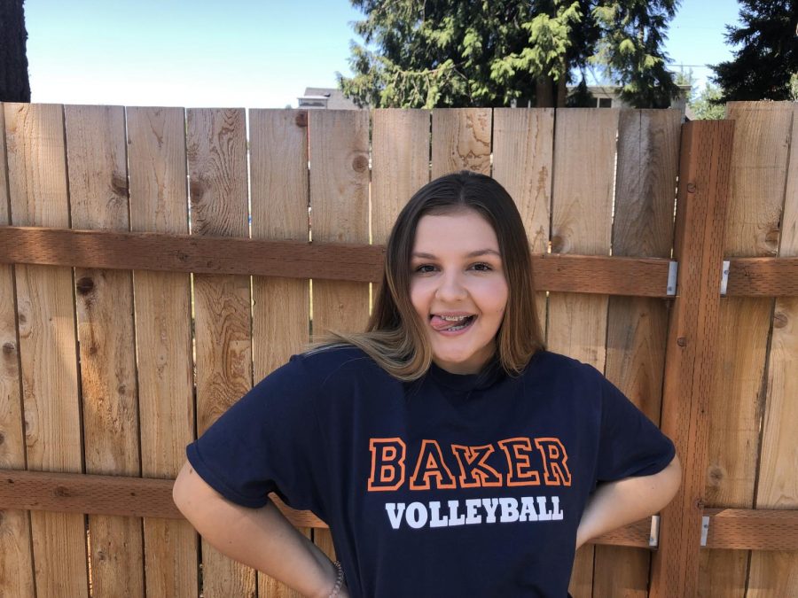 Senior Nina Timmen is committed to play volleyball at Baker University. 