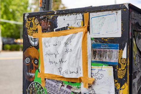 Portlanders have begun to place posters and notes in various places around the city.