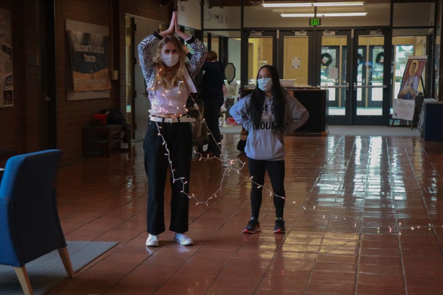 Students participated in decorating the main hallway.