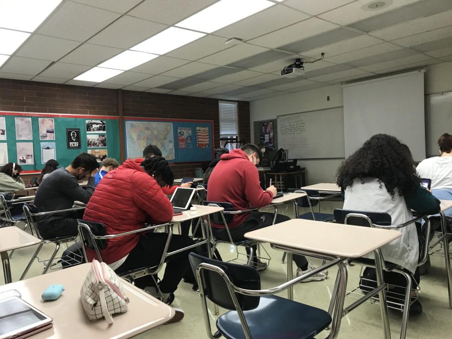 On Thursday, Jan. 6, students participated in a silent study hall in Mr. Hegarty’s room during a flex time session. 