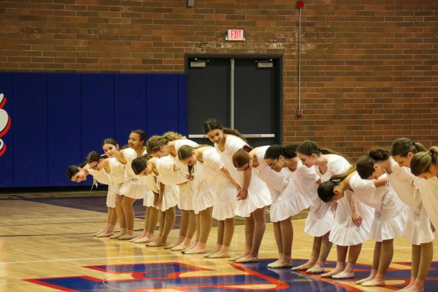 The dancers performed two routines, one with and one without the seniors.