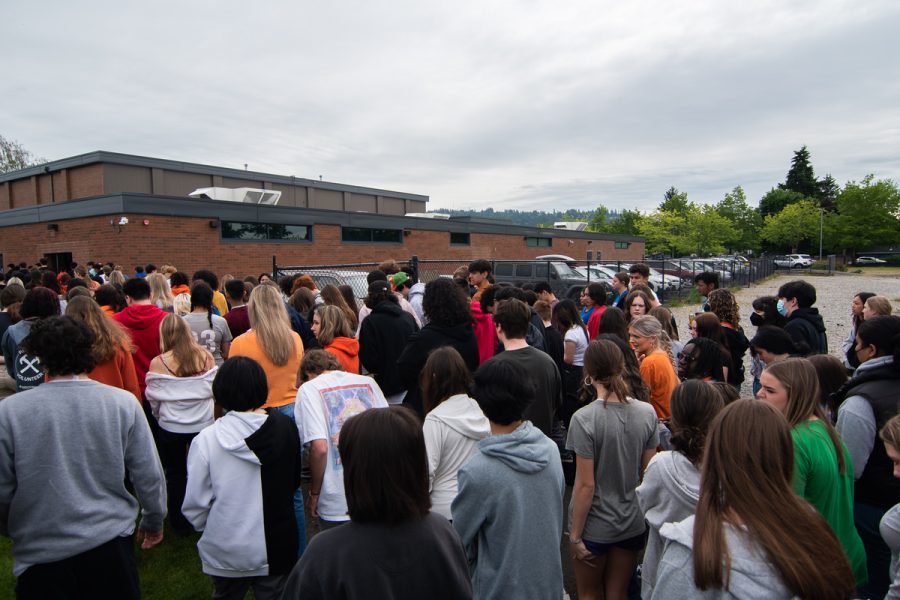 “I was pretty shocked, especially at an elementary school,” said freshman Sayre Albert, who attended the walkout on Thursday after reading about the school shooting at Robb Elementary School online. “I just kind of wanted to show my support to the community and to the families that suffered this loss.”