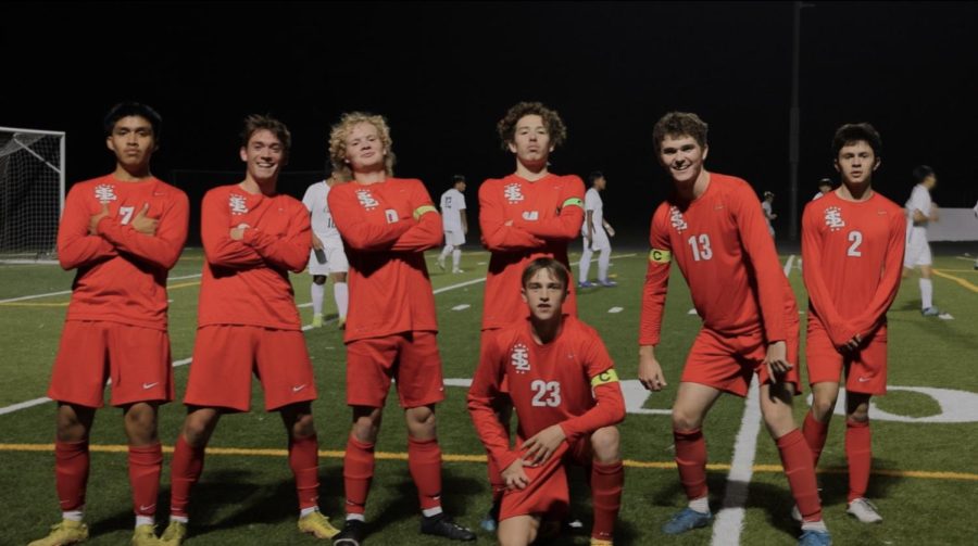 Since it was the closing league home game, the nine seniors on the boy’s varsity soccer team were celebrated through senior night.
 