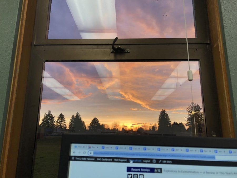 This was the sky on Wednesday, March. 22, during publishing night where the Journalism class publishes stories each Wednesday.