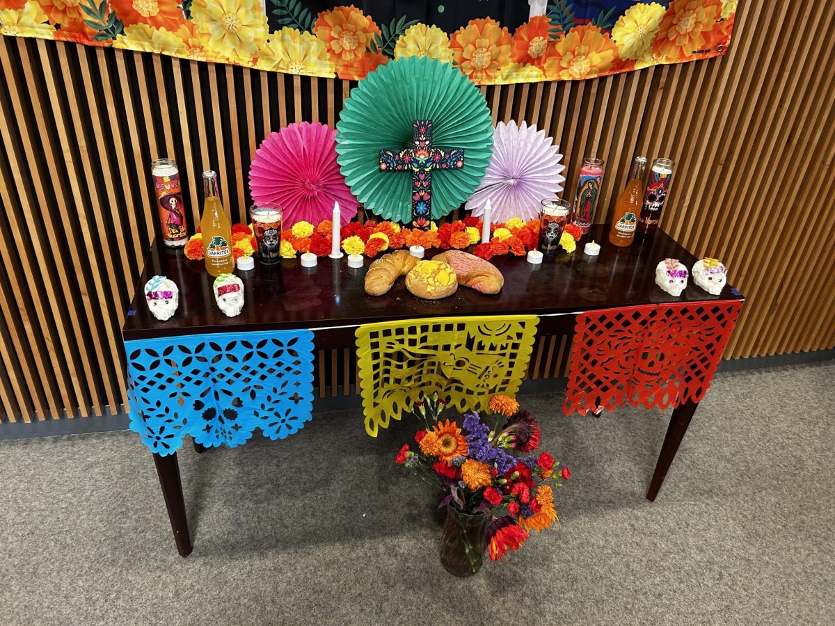 An ofrenda outside the theater.