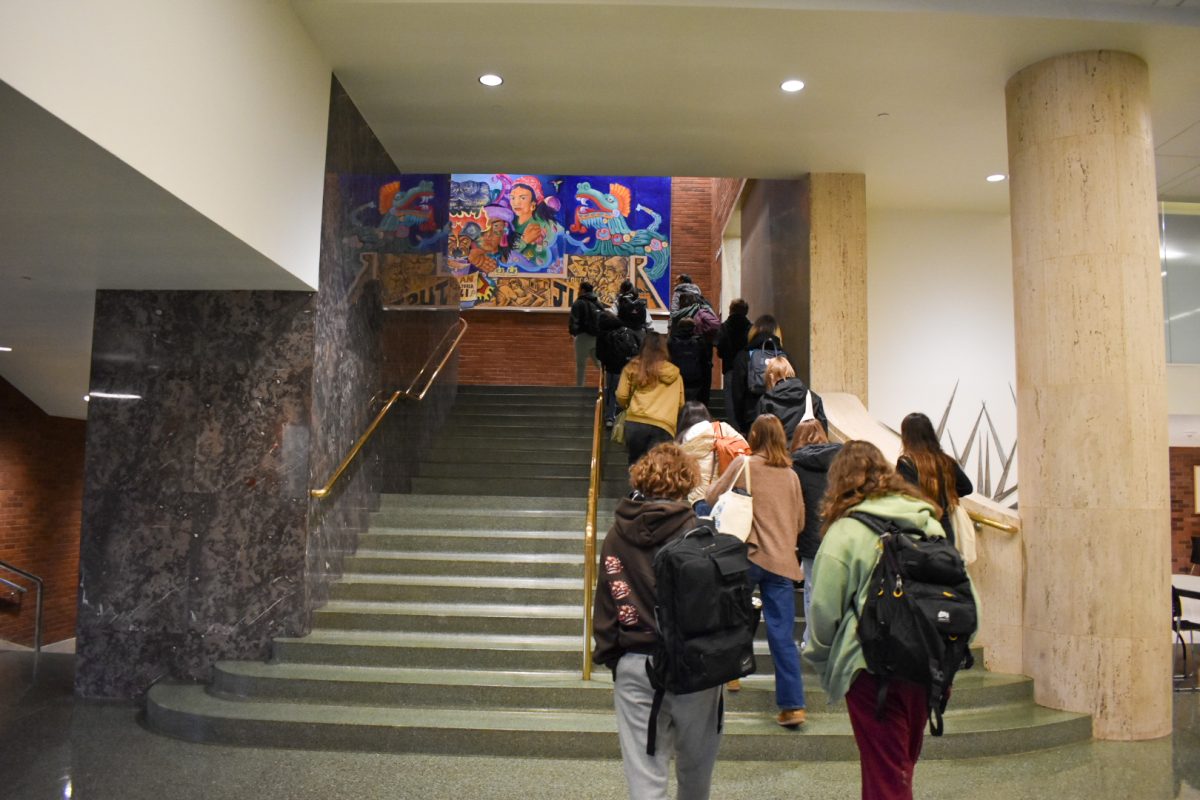 La Salle students ascend the stairs, headed towards their first meeting of the day, held in the EMU’s ballroom.