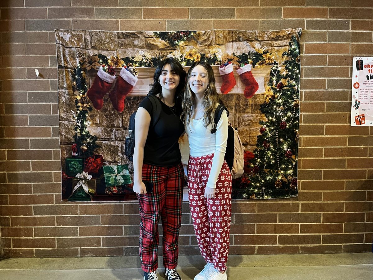 Students pose for a photo during Tuesdays pajama day theme.