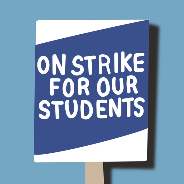 “On strike for our students:” a repeated slogan that teachers wrote on signs and held while striking. This slogan is used to represent that the strike is for the students more than anyone.