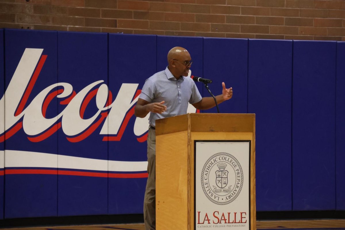 Father and son, junior Vance and C.S. Sheffield, both spoke at the assembly to share their experiences.