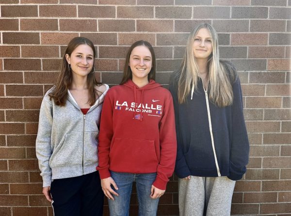 From left to right: Tilden Babinec-Love, Ella Manson, and Amelia St. Amand are three of the seven La Salle students who attended the Oregon Girls Sports Leadership Summit.