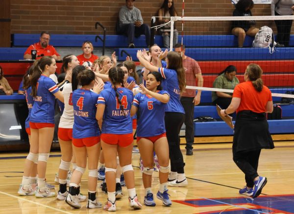 Emily Martin (#5) alongside her team getting ready for a match.