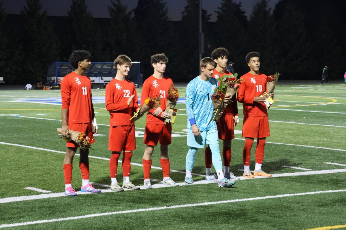 The La Salle varsity boys soccer team celebrated their seniors Jeffrey Boknecht, Adam Clem, Rylan De Souza, Conor Garvey, Vance Sheffield, and Quentin Torbert during Senior Night on Thursday, Oct. 24. 