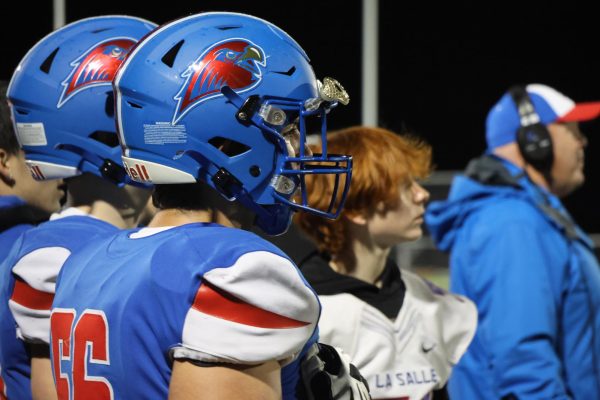 Through occasional rain showers, the La Salle football team played Hillsboro High School. The game ended in a score of 28-0 with La Salle winning their fourth league game of the season. 