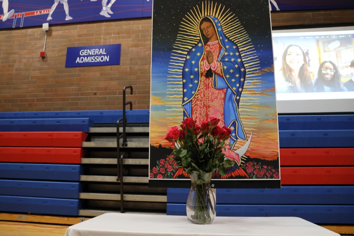 Students and faculty alike gathered in the gym to celebrate Mary and her appearance to Juan Diego over 400 years ago.