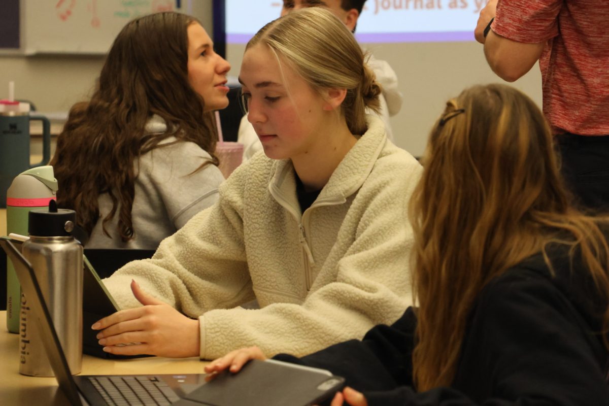 Students in Climate Science work on their final projects on Tuesday, Jan. 14.