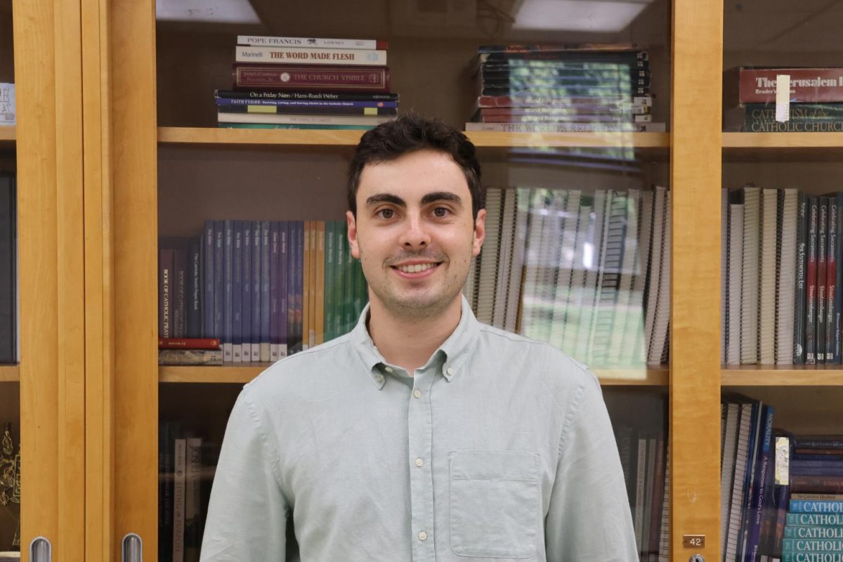 Helping students think beyond the classroom, religion teacher Mr. Dan Marcantuono said his teaching approach aims to make students feel comfortable.