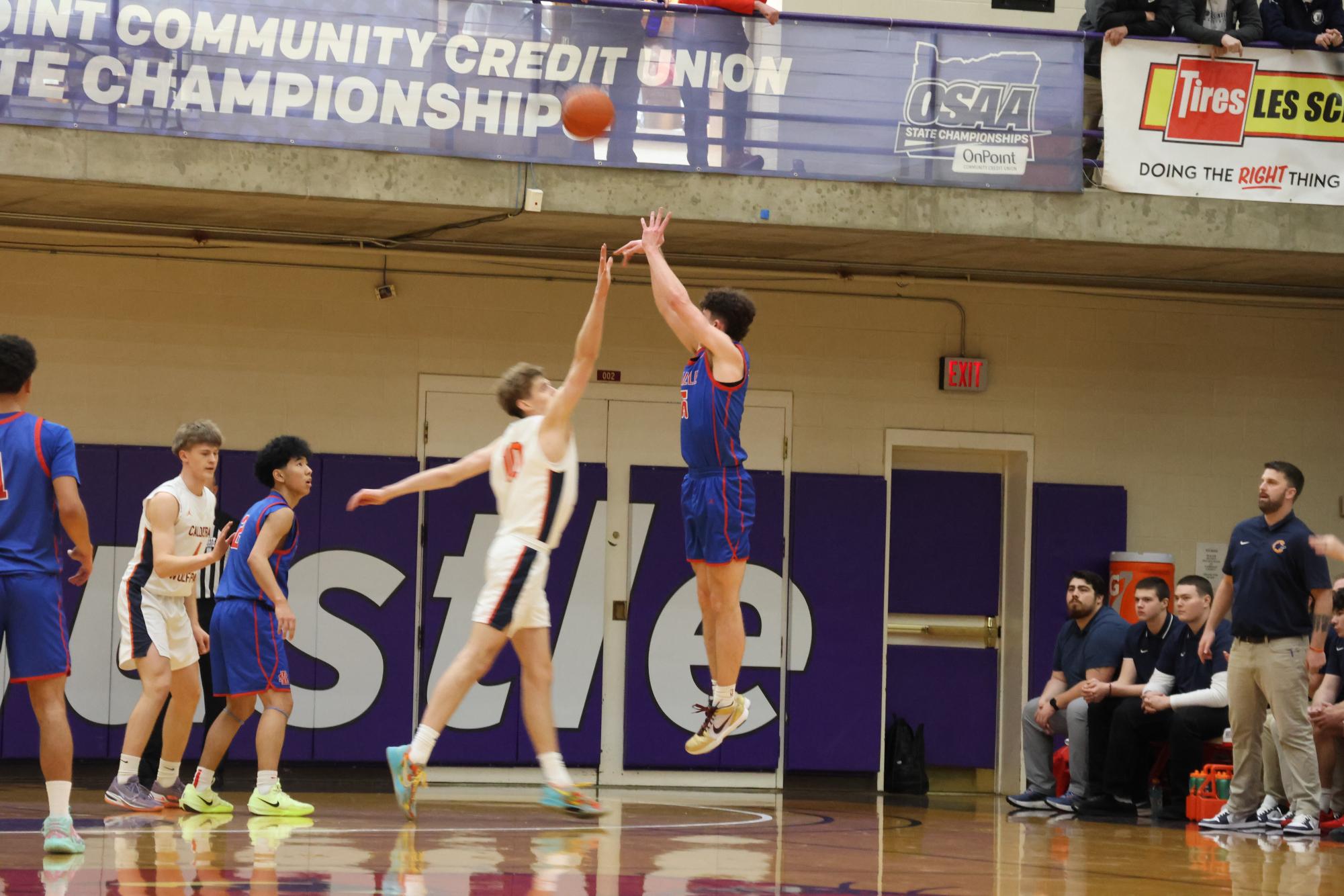 Photo Story: Falcons' Boys Basketball Fly Past First Seed Caldera