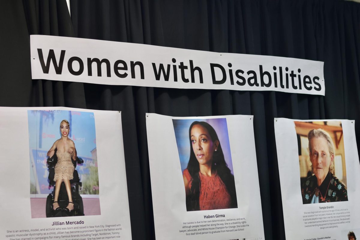 Avari Brocker, senior and president of the All Minds All Bodies club, said that she chose to do an exhibit for Disability Awareness and Women’s History Month because “it gives it that level of importance that I think these people deserve.”