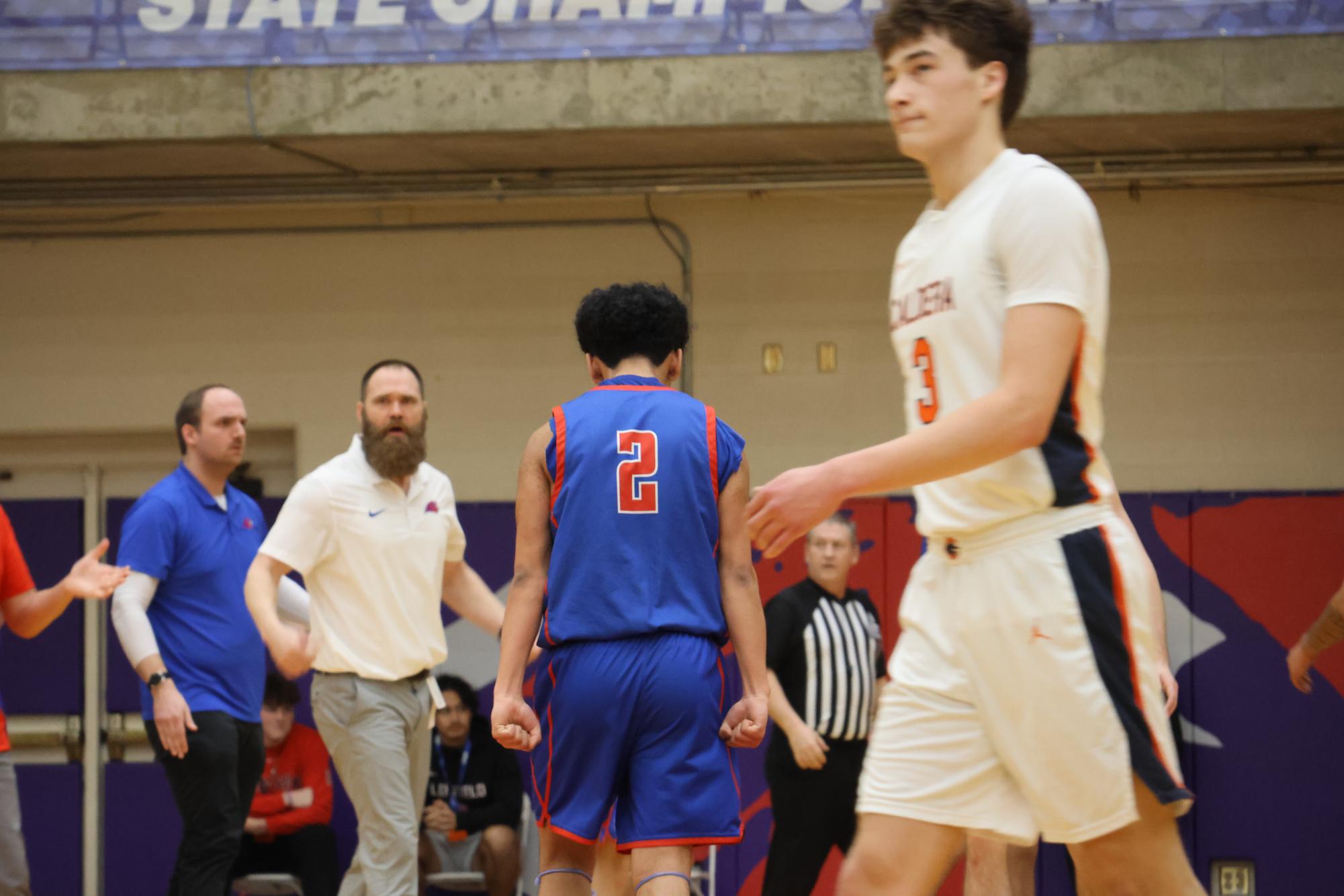 Photo Story: Falcons' Boys Basketball Fly Past First Seed Caldera