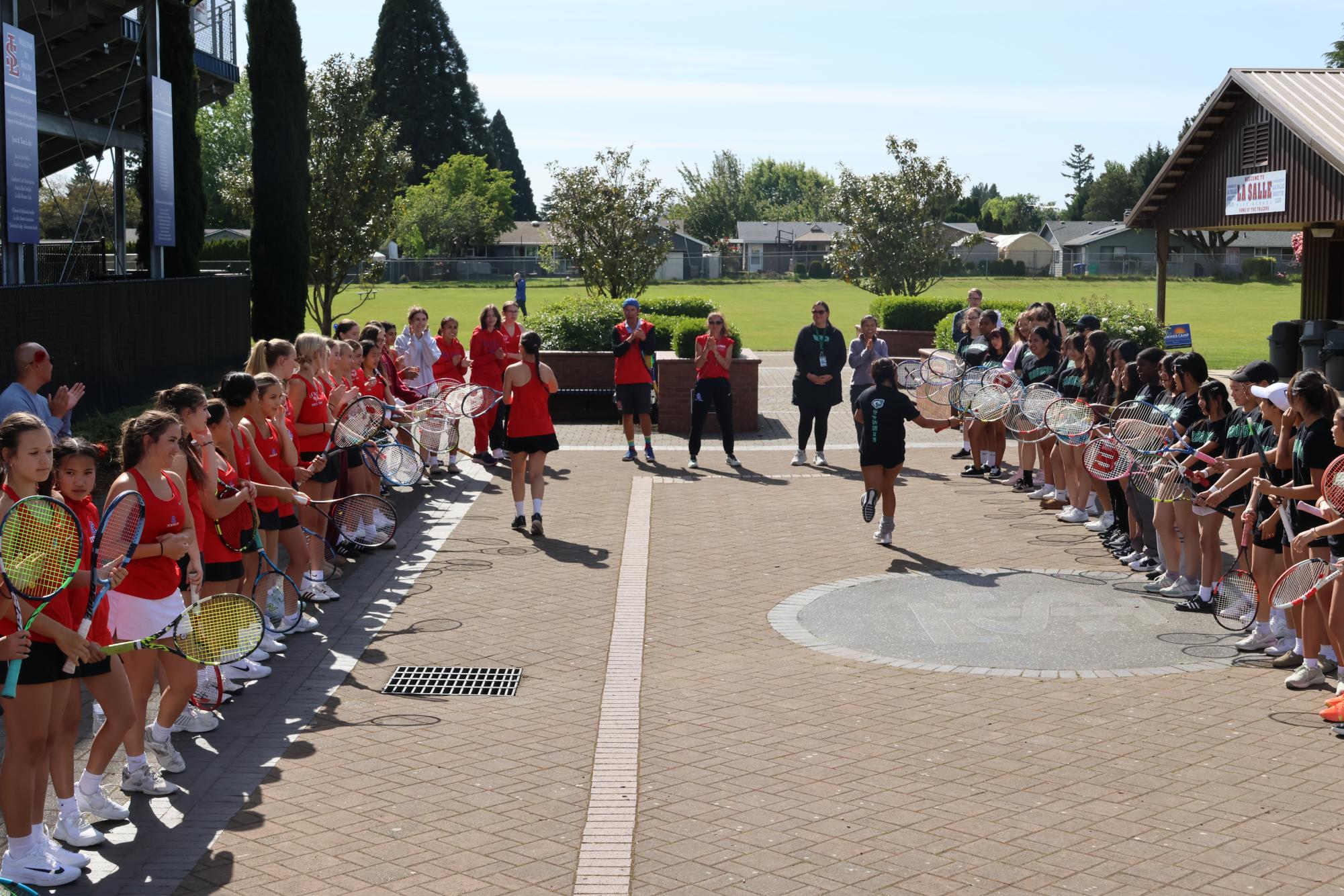 La Salle’s Girl Tennis Team Defeats Parkrose on Their Senior Night