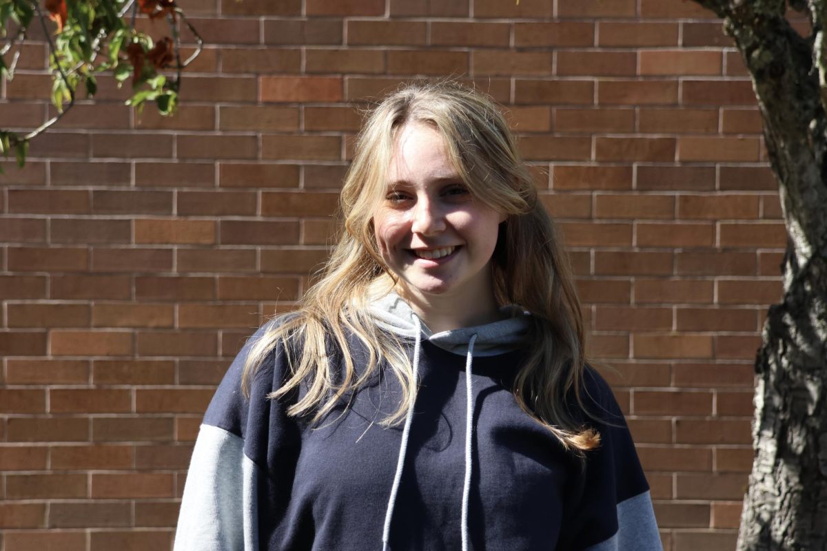 Freshman Sofia Hartner spends most of her school time in the theater lobby, where she meets her friends each morning and typically eats lunch.