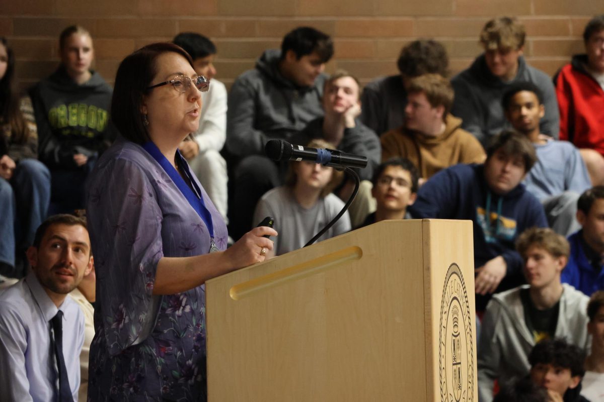 La Salle’s annual Heroic Vow assembly featured several student speeches highlighting how the school upholds the Lasallian core values.