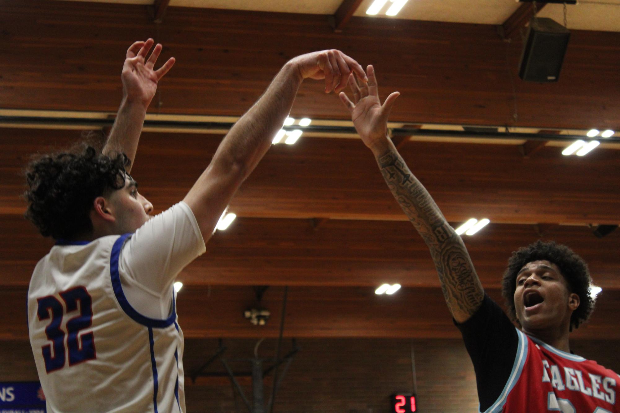 Photo Story: Falcons Varsity Boys Basketball Fall Short 54–36 Against Centennial