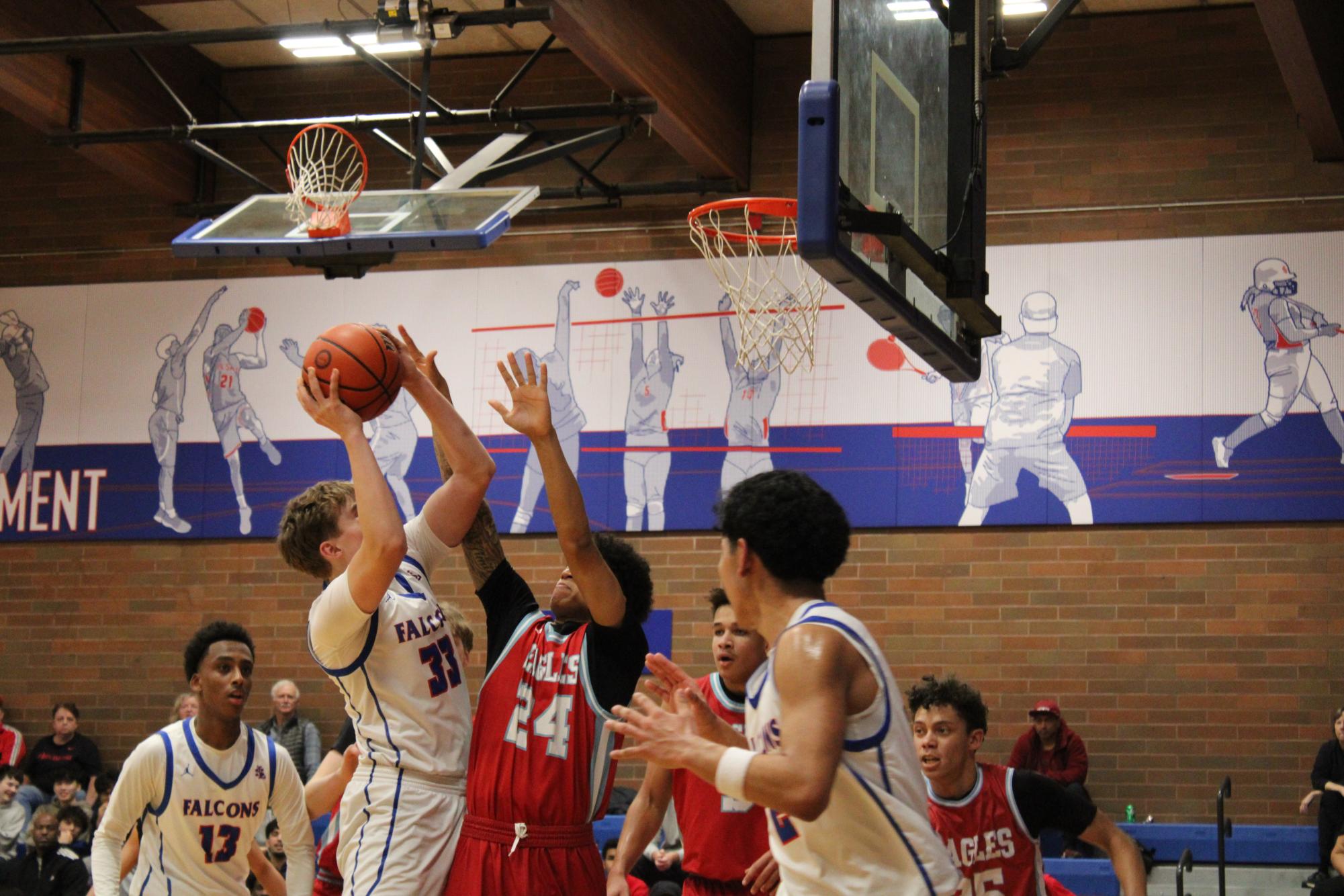 Photo Story: Falcons Varsity Boys Basketball Fall Short 54–36 Against Centennial