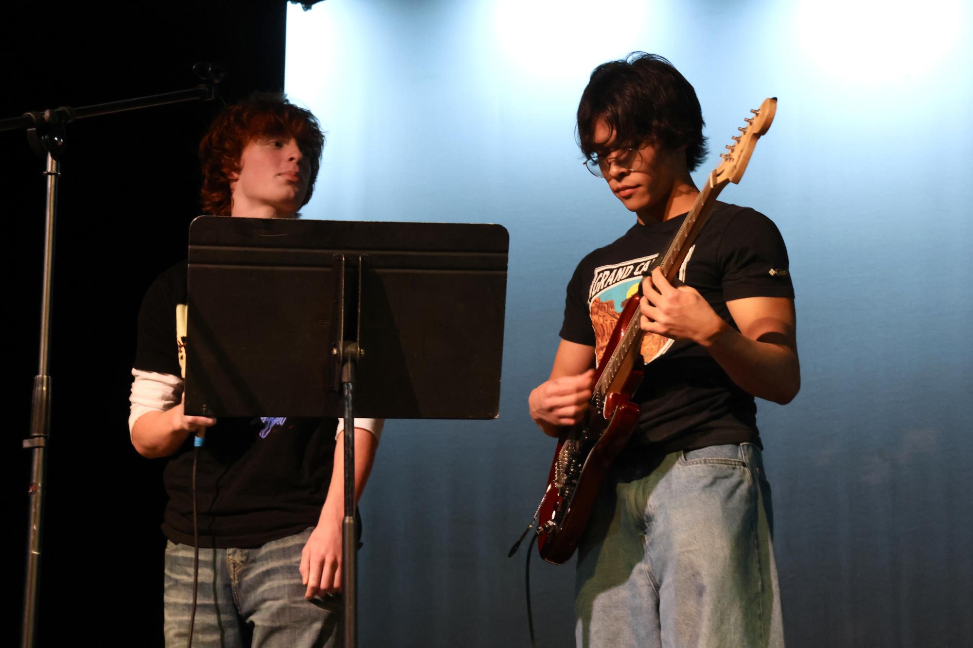Lasallians Gather in the Theater for Open Mic Night