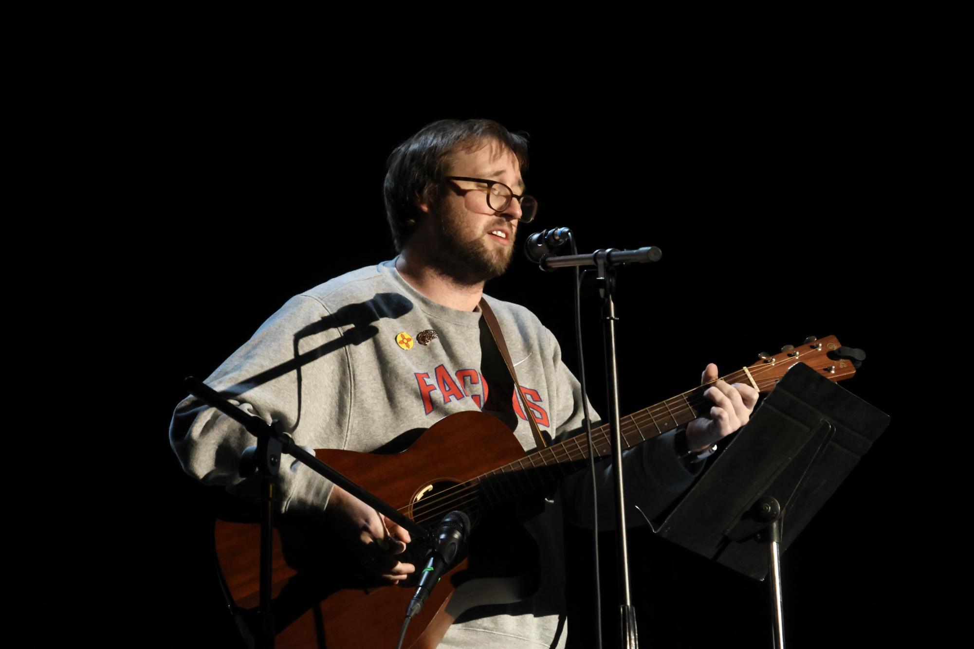 Lasallians Gather in the Theater for Open Mic Night