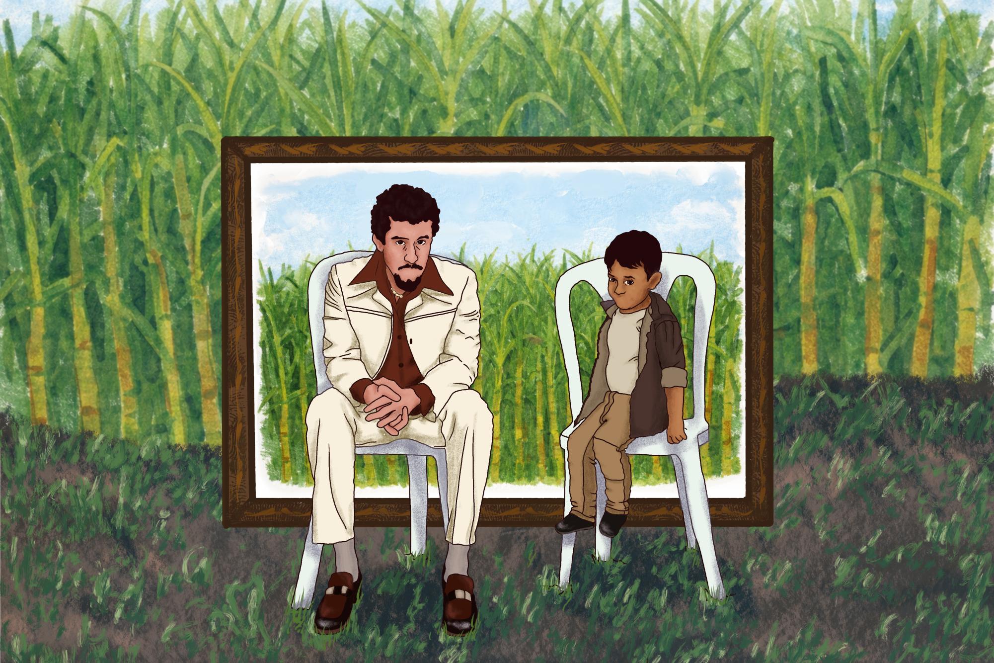 The album cover for “DeBÍ TiRAR MáS FOToS” — for which Bad Bunny won Album of the Year 2025 — features two empty plastic chairs surrounded by tropical plants of his home, representing the void created by people who leave Puerto Rico. In this image, Bad Bunny and a little boy fill those seats, symbolizing how with his Super Bowl LX performance, Bad Bunny is proudly bringing his culture and people to the world stage.
