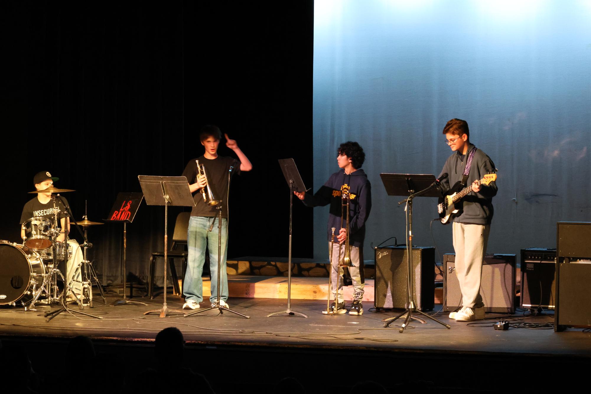 Lasallians Gather in the Theater for Open Mic Night