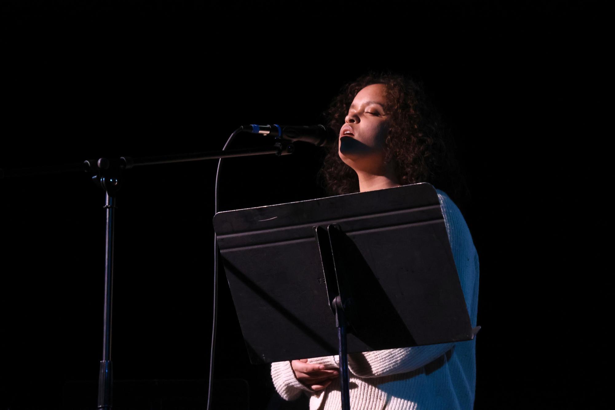 Lasallians Gather in the Theater for Open Mic Night
