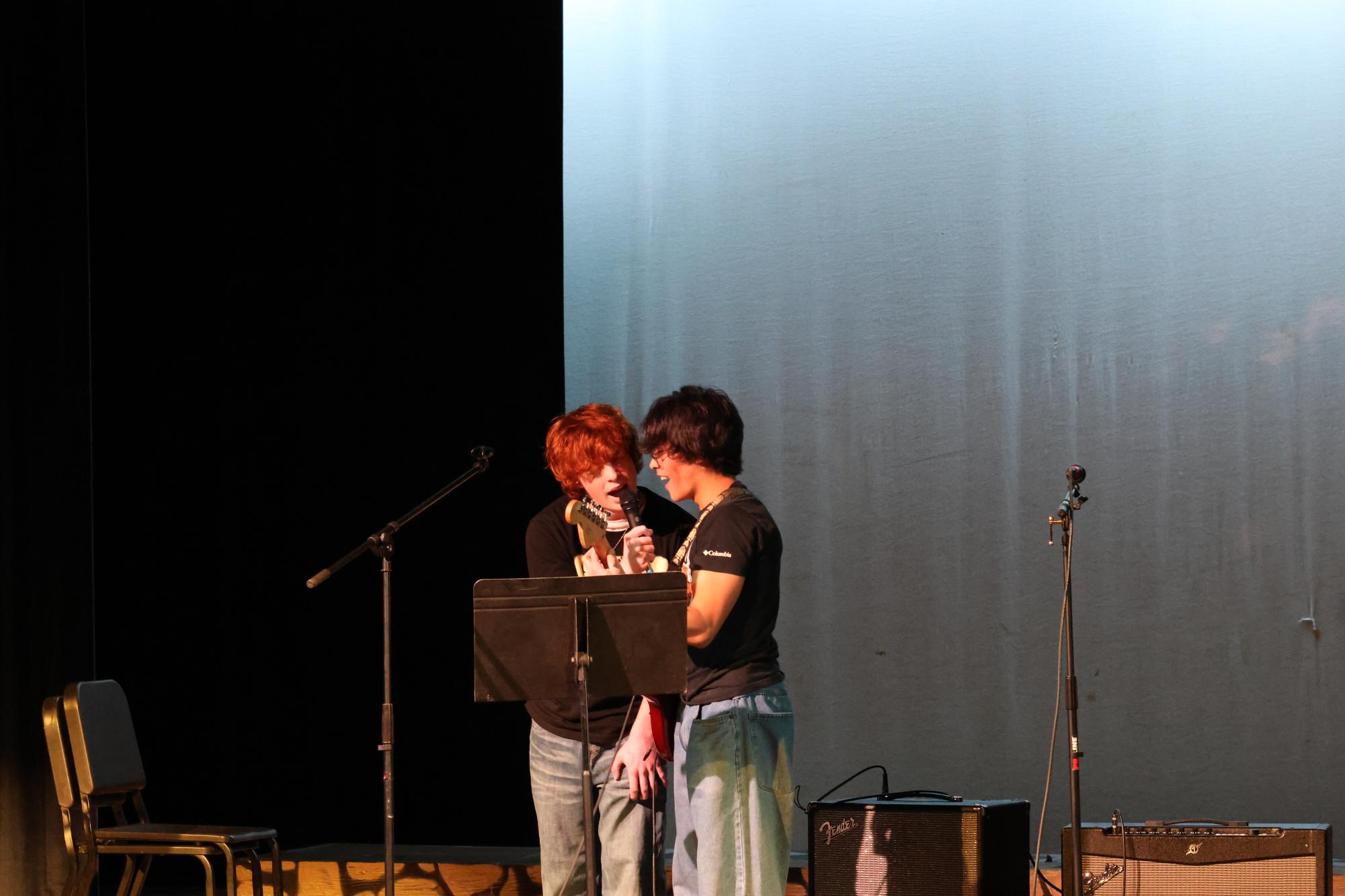 Lasallians Gather in the Theater for Open Mic Night