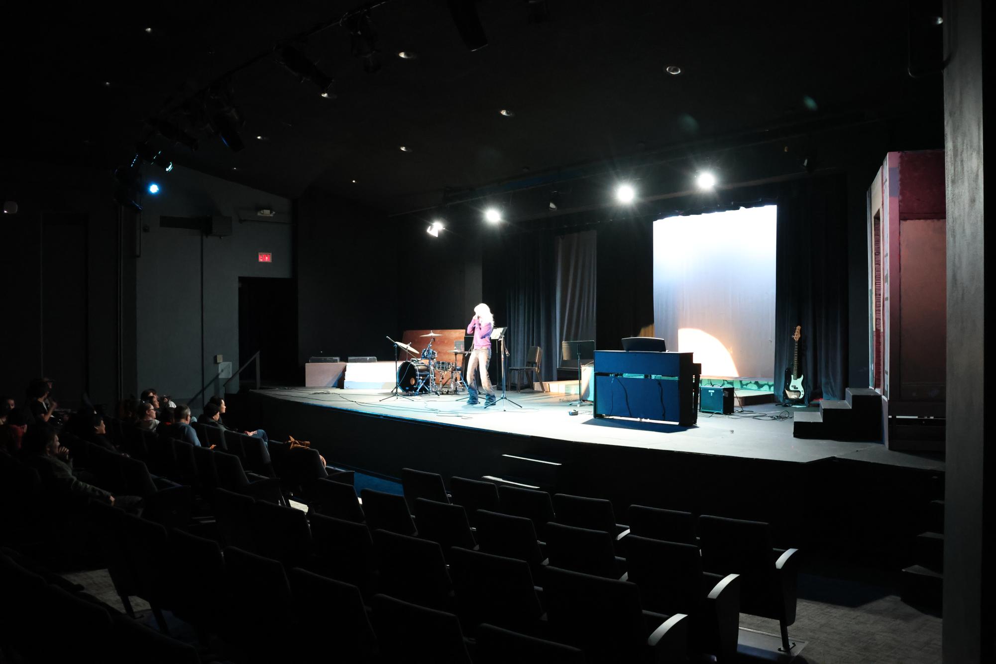 Lasallians Gather in the Theater for Open Mic Night