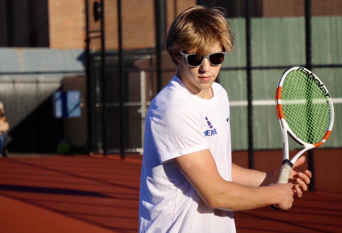 In his sophomore year, senior River Nichols played singles, but he prefers doubles, which he played last year and hopes to play this year. “It’s just fun to play with someone else, and I had a good partner last year, so it was a lot of fun,” Nichols said.

