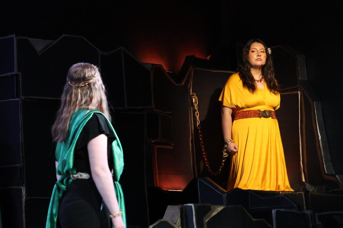 Lopez performs in “Prometheus,” the 2024 spring musical and the last show of her high school career.