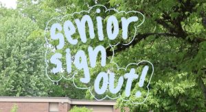 The seniors get together to sign out in the main hallway, awaiting their graduation on Saturday, June 6 at Rolling Hills in Tualatin.