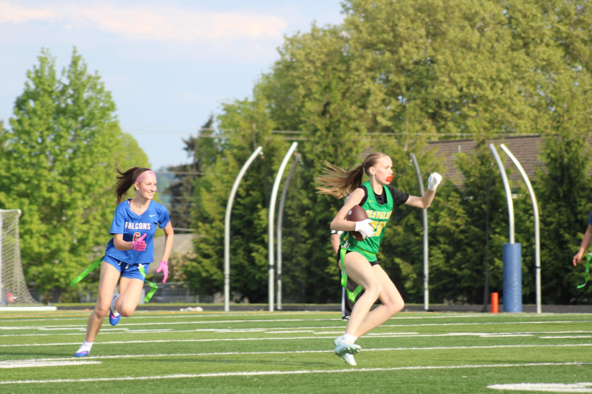 Photo Story: Girls Flag Football Routs Cleveland in 39-12 Domination