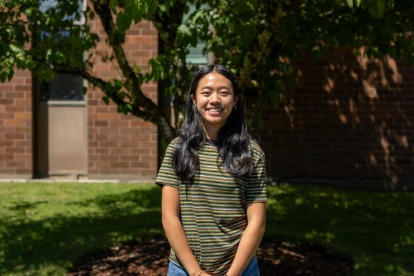 Sophomore YLan Tran enjoys getting the opportunity to play on the tennis court. “It's really fun, and it makes me really happy,” she said.